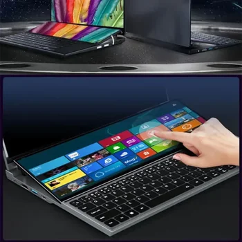 Игровые ноутбуки HUAV с двумя экранами, 16-дюймовый ЖК-экран + 14-дюймовый сенсорный экран, ноутбук Intel Core I7-10750H - Изображение 2  