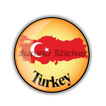 Художественная наклейка с рисунком на автомобиль Национальная эмблема Турции Луна и Звезда Турецкий флаг Виниловая водонепроницаемая наклейка на бампер, окно - Изображение 2  