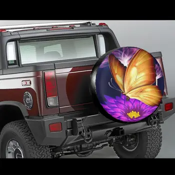 Чехол для запасного колеса с 3D мультяшной бабочкой, Водонепроницаемый Пылезащитный Чехол для шин Sun Wheel для, прицепа, внедорожника, Аниме Чехол для шин - Изображение 2  