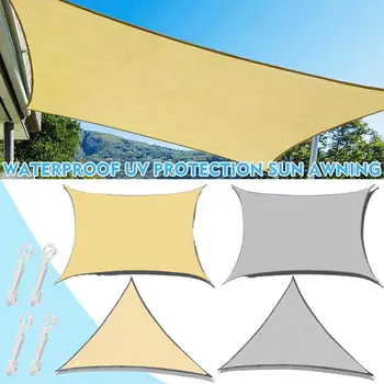 Водонепроницаемый солнцезащитный тент с защитой от ультрафиолета, Открытый кемпинг, Треугольный навес, навес от солнца, Парус, Оксфорд, Прямоугольное укрытие от солнца у бассейна - Изображение 2  