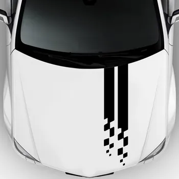 Универсальные виниловые наклейки 2шт Авто Наклейка в полоску на капот автомобиля для BMW Ford Toyota Renault Peugeot Mercedes Honda Декор капота своими руками - Изображение 2  