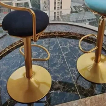 Кухонный Металлический барный стул Роскошного телескопического дизайна, круглые Современные барные стулья с регулируемой высотой, Высококачественная мебель для дома Cadeira - Изображение 2  