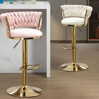 Круглые барные стулья для кафе, Табурет для современной гостиной, Удобные белые барные стулья Nordic Silla Alta Para Barra, Роскошная мебель - Изображение 2  