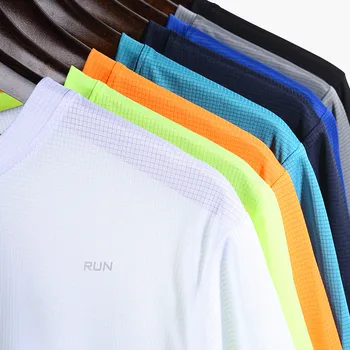 Многоцветная летняя спортивная рубашка с коротким рукавом, Высококачественная спортивная одежда для спортзала, мужская майка для фитнеса, футболка для тренера по бегу, спортивная одежда - Изображение 2  