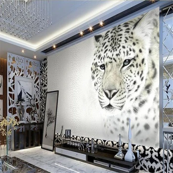 beibehang Фото на заказ, 3D обои, Флизелиновая фреска, трехмерная модная леопардовая роспись, 3d настенные росписи для гостиной - Изображение 2  