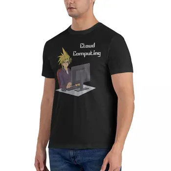 Винтажные футболки для облачных вычислений 7, мужские футболки из чистого хлопка с воротником-стойкой, футболка Final Fantasy с коротким рукавом, одежда - Изображение 2  