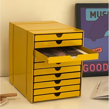 Скандинавский многослойный картотечный шкаф, Удобный выдвижной шкаф для хранения, Настольный Офисный архивный стеллаж, Устойчивый несущий ящик для хранения - Изображение 2  