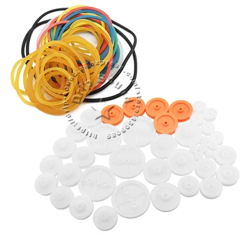 Комбинированный комплект ременных шкивов, резиновые ремни, пластиковое колесо шкива для деталей игрушечной машинки 
