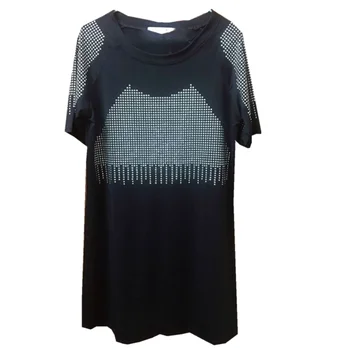  4XL!летняя модная черная женская футболка 2022 года из мягкой ткани с бриллиантами, женские футболки - Изображение 2  