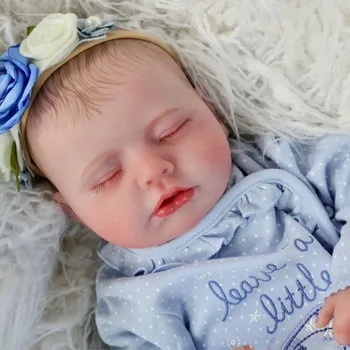 45 см Кукла-Реборн Bebe, уже раскрашенная, спящая кукла размером с новорожденного ребенка, реалистичные детские куклы ручной работы, 3D кожа с видимыми венами - Изображение 2  