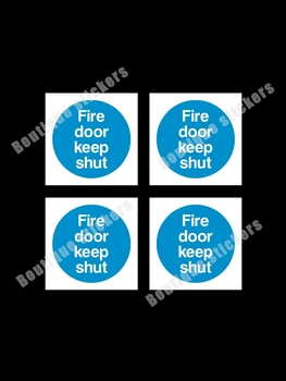 4x Противопожарные двери должны быть закрыты-пластиковые таблички или наклейки, подходящие для двигателя автомобиля, шлема для мотогонок, виниловых наклеек из ПВХ - Изображение 2  