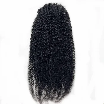 Наращивание конского хвоста из человеческих волос на шнурке длиной 8-22 дюйма для африканских женщин 4B-4C, наращивание конского хвоста в стиле афро, естественно - Изображение 2  