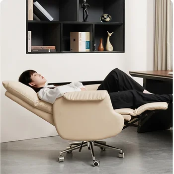 Офисные кресла на колесиках для гостиной, Удобный массажный подлокотник, Роскошные Офисные кресла, мобильный пол, Офисная мебель для дома - Изображение 2  