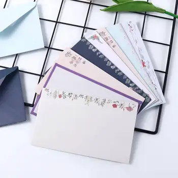 Канцелярские принадлежности Подарочный конверт Блокнот для писем Другой стиль Красивый Цветочный конверт Бумага для писем Канцелярская бумага Писчая бумага - Изображение 2  