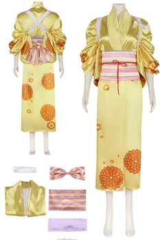 Фантастическое кимоно для косплея Кикунодзе, аниме, цельный костюм для косплея, наряды для взрослых, карнавальный костюм на Хэллоуин, ролевая игра для дам, женщин - Изображение 1  