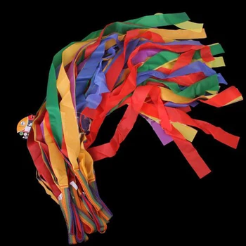 12 Штук детской гимнастической ленты цвета радуги Для взрослых, профессиональная многоразовая моющаяся танцевальная нейлоновая веревка для занятий спортом - Изображение 1  