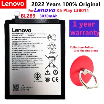 100% Оригинальный новый BL289 для Lenovo K5 Play L38011 аккумулятор емкостью 3030 мАч Высококачественная коллекция аккумуляторов + подставка 