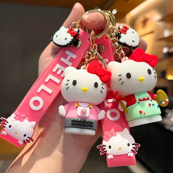 Sanrio Hello Kitty Аниме Фигурка Милая Модель Кукла Сумка Кулон Аксессуары Мультяшный Брелок Автомобильный Брелок Подарок для Друга - Изображение 1  