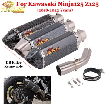 Слипоны Для Kawasaki Ninja125 Z125 NINJA 125 2018 - 2022 Мотоцикл Выхлопной Escape Moto Модифицированный Глушитель Съемный DB Killer - Изображение 1  