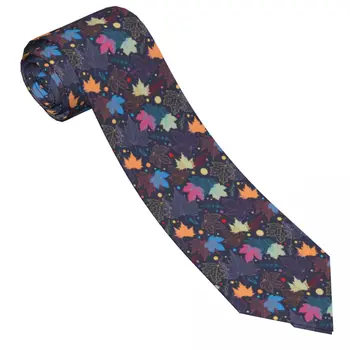 Красочный галстук с кленовыми листьями, Креативная линия, Ретро Повседневные галстуки для мужчин и женщин, Дизайн галстука для свадебной вечеринки, Аксессуары для галстуков - Изображение 1  