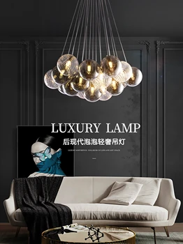 Современный свет роскошная светодиодная люстра для гостиной, столовая, итальянское стекло, дизайнерская двухуровневая люстра для спальни, виллы - Изображение 1  