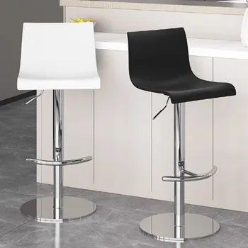 Кофейня Стальные барные стулья Табурет Дизайн гостиной Белый стульчик для кормления Nordic Поворотный табурет haut pour cuisine Барная мебель - Изображение 1  