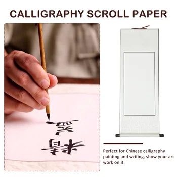Миниатюрный свиток рисовой бумаги для детского домашнего декора, пустой подвесной для занятий каллиграфией - Изображение 1  