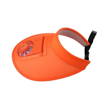Летняя бейсболка для охлаждения вентилятора, шляпа для гольфа, пустой верхний колпак вентилятора, оранжевый - Изображение 1  