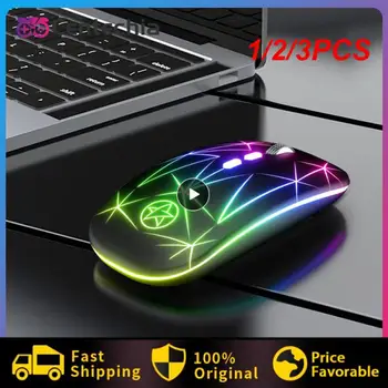 1/2/ 3ШТ Перезаряжаемая беспроводная мышь USB 2,4 ГГц Компьютерная Mause Эргономичная игровая мышь RGB Бесшумная для ПК ноутбука - Изображение 1  