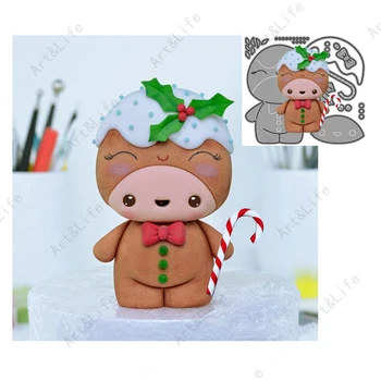 2023 Новые Металлические Режущие Штампы Gingerbread Man Рождественские Открытки Трафареты Для Изготовления Бумажных Открыток Для Скрапбукинга Craft Embossing Cut Die - Изображение 1  