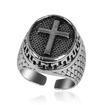 Индивидуальное мужское обручальное кольцо с крестом в стиле Ретро Из цинкового сплава, Открывающееся Регулируемое кольцо, Любовная пара, Любовное кольцо, Ювелирный подарок 2020 Новый - Изображение 1  