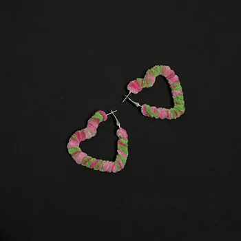 Ювелирные изделия Y2K, серьги-кольца с сердечками карамельного цвета для женщин, металлические винтажные серьги в стиле харадзюку, Шарм 90-х, Эстетические подарки, Новинка - Изображение 1  