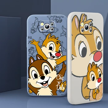 Disney Chip 'n' Dale Baby Жидкий Веревочный Чехол Для Телефона Xiaomi Poco X5 X4 X3 Pro NFC F4 F3 GT M5s M4 M3 C55 C50 5G Чехол - Изображение 1  