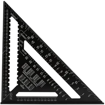 Треугольная угловая линейка Квадраты Треугольная измерительная линейка Транспортир для обработки дерева Угловой манометр Измерительный инструмент - Изображение 1  
