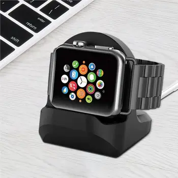 Силиконовая основа для держателя Apple Watch, крепление для зарядки с отверстием для кабеля без рук, кронштейн для док-станции iWatch Watch, держатель для док-станции iWatch Watch - Изображение 1  