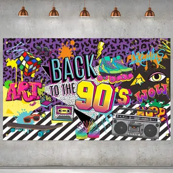 Фон для фотосъемки на тему 90-х, хип-хоп Граффити, баннер для вечеринки 90-х, Настенные украшения, Реквизит для фотобудки - Изображение 1  