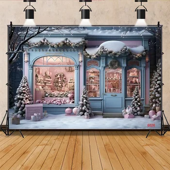 Рождественские Фоны для Фотосъемки SHENGYONGBAO Happy Magic Xmas ve New Year Candy Камин Студийный Фон Реквизит JD-10 - Изображение 1  