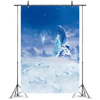 зимний фон в виде снежинки, замороженного замка, украшение стола для торта на день рождения девушки, фон для фотографии, баннер - Изображение 1  