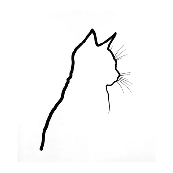 Наклейка FUYOOHI Shadow Cat Котенок Животное Домашнее Животное Виниловая наклейка на автомобиль Черная Белая наклейка KK - Изображение 1  
