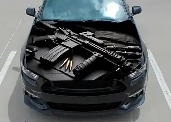 Наклейка на капот автомобиля, оберточная наклейка, оружие, пистолет, винтовка, винил, наклейка, графика, наклейка на грузовик, графика грузовика, наклейка на капот СВОИМИ руками - Изображение 1  
