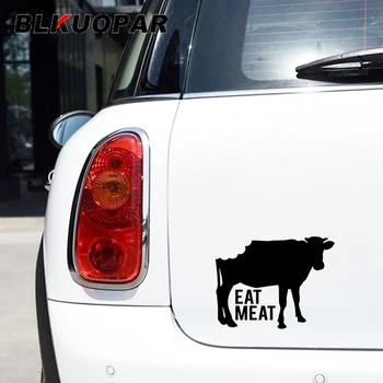 BLKUOPAR Eat Meat Cow Автомобильная наклейка, устойчивая к царапинам, Высечка, Индивидуальность, Модные наклейки, Декор мотоциклетного шлема, Стайлинг автомобиля - Изображение 1  