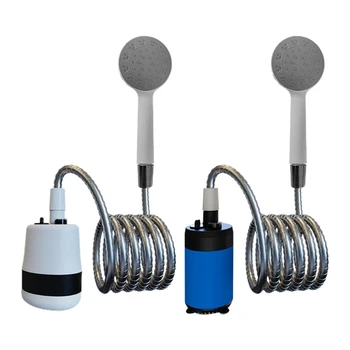 Портативный душ на открытом воздухе USB Перезаряжаемый Электрический насос для душа Компактный ручной походный душ для путешествий походов - Изображение 1  