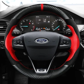 Изготовленная на Заказ Крышка Рулевого Колеса Автомобиля 100% Подходит Для Ford Focus 4 2019 2020 Fiesta 17-19 Tourneo 2018 2019 Новые Автомобильные Аксессуары Focus - Изображение 1  