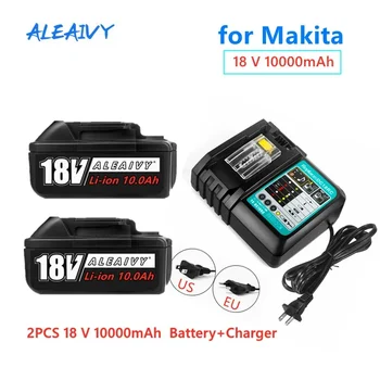 BL1860 Аккумуляторная Батарея 18v 10000mAh Литиевая Батарея для Makita 18v Battery BL1840 BL1850 BL1830 BL1860B LXT + Зарядное Устройство DC18RC - Изображение 1  