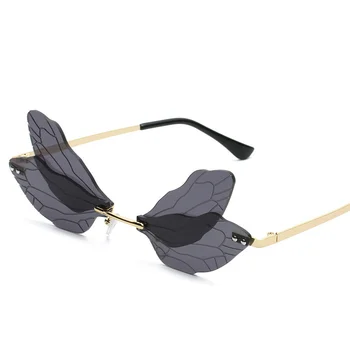 Солнцезащитные очки без оправы для женщин, солнцезащитные очки Dragonfly Wings - Изображение 1  