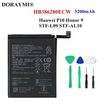 Оригинальный Аккумулятор 3300 мАч HB386280ECW Для Huawei Ascend P10 Honor 9 STF-L09 STF-AL10, Сменные Аккумуляторы Для Телефонов + Инструменты - Изображение 1  