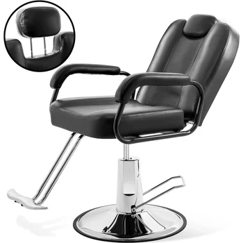 Парикмахерское кресло Merax с гидравлическим откидным креслом для парикмахерской с более широким на 20% сиденьем и мощным гидравлическим насосом, модернизированный салон красоты - Изображение 1  
