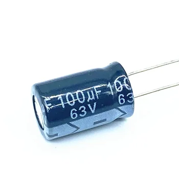 20 шт./лот высокочастотный низкоомный алюминиевый электролитический конденсатор 63 В 100 мкФ размером 8 *12 100 МКФ 20% - Изображение 1  