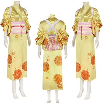 Фантастическое кимоно для косплея Кикунодзе, аниме, цельный костюм для косплея, наряды для взрослых, карнавальный костюм на Хэллоуин, ролевая игра для дам, женщин - Изображение 2  