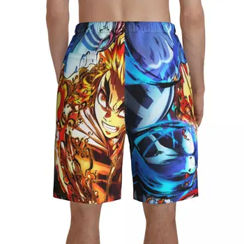 Пляжные шорты Demon Slayer Классические мужские пляжные брюки akaza manga Япония иносуке ренгоку Плавки для отдыха Большого размера - Изображение 2  
